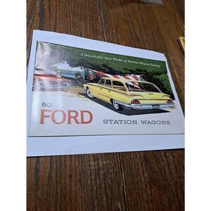 Vintage Original 1960 Ford Station Wagon A Wonderful New World Brochure FDC-6011
